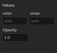 Vmin and vmax controls for projected bands