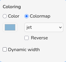Colormap controls for projected bands
