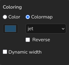 Colormap controls for projected bands