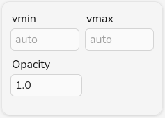 Screenshot of the vmin, vmax, and opacity panel for filtered electronic band structure